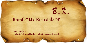 Baráth Kristóf névjegykártya