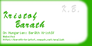 kristof barath business card